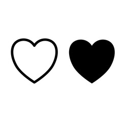 Collection of heart illustrations, love symbol icons set. Set of love illustrations with hearts vector