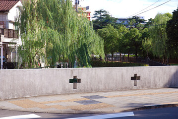 日本の長崎県にある十字架の橋