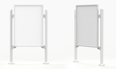 Street advertising stand for advertising. Mockup billboard. 3d illustration