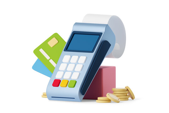 Bank terminal with cards and coins