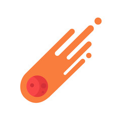 Comet cartoon. The meteorite fell to the earth and sparked.