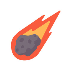 Comet cartoon. The meteorite fell to the earth and sparked. © anuwat