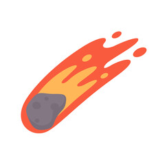 Comet cartoon. The meteorite fell to the earth and sparked.