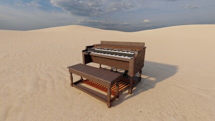 piano, grand piano with nature background