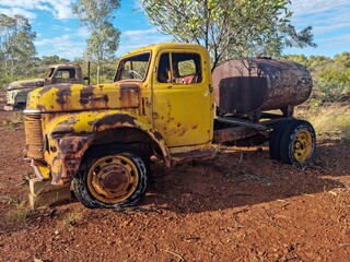 Old Rusty Vehicles Used in Australian Gold Rush Mines