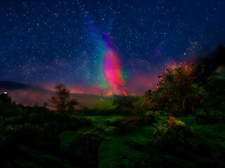 milky way galaxy and space dust in the universe, Night starry sky with stars