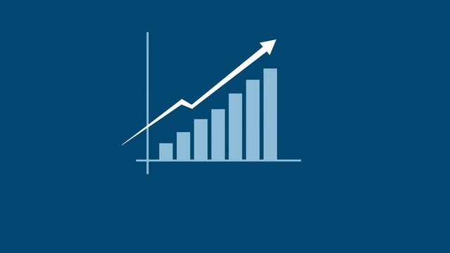 Animated up and down graph icon designed in flat icon style, business or finance concept icon.