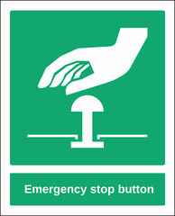 amergency and first aid symbol pictogram emergency stop button