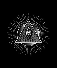 illustration of an eye with a spider Beautiful t shirt design, use for graphic, poster, card, wallpaper, textile, typography, the art, Beautiful background.