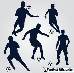 Footballer Vector Silhouette Design