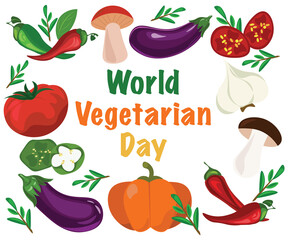 set world vegetarian day vegetables healthy food