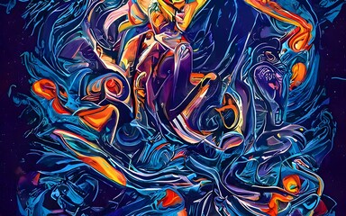 Conceptual abstract painting. Abstract colorful oil painting on canvas texture. Hand drawn brush stroke, oil color paintings background. Modern art oil paintings with multi color Abstract contemporary