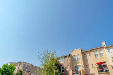 Residential complex buildings with balconies at San Marcos, California