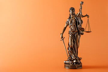 Statue of justice and justice Themis as a concept and symbol of freedom and equality.