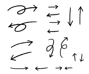 ペンで描いたやさしい矢印