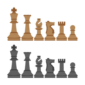 Flat design style chess elements