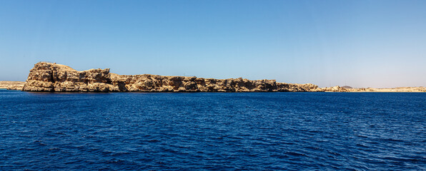View to the shore near Sharm el Sheikh from the Red sea