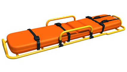 Stretcher Trolley medical equipment 3D rendering on white background