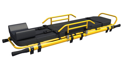 Stretcher Trolley medical equipment 3D rendering on white background