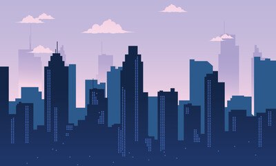 Fototapeta na wymiar cool city skyline Background silhouette
