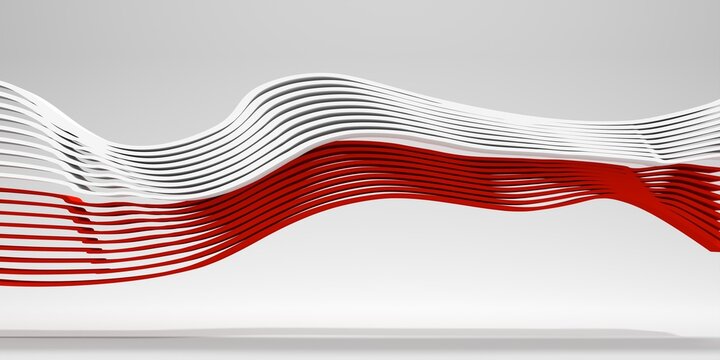 Waved national flag of Poland. Travel and politic concept. 3D render