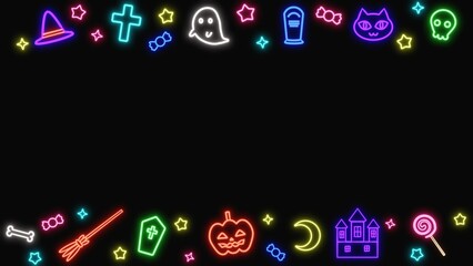 ネオン　ハロウィン　フレーム