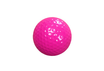 pink golf ball on white background
