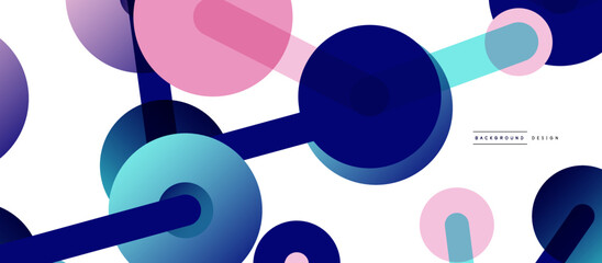 Abstract background. Round dots connected by lines. Trendy techno business template for wallpaper, banner, background or landing