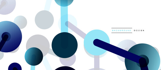 Abstract background. Round dots connected by lines. Trendy techno business template for wallpaper, banner, background or landing