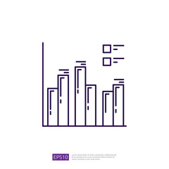 Statistic Diagram. Bar Chart and Graph Outline Icon