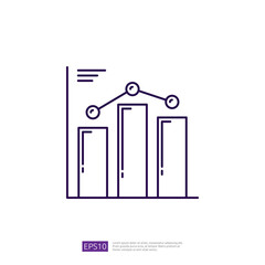 Statistic Diagram. Bar Chart and Graph Outline Icon