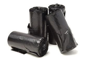 garbage bag close up in studio on white background