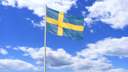 Sweden Flag Flying Image