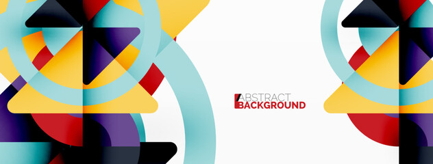 Creative geometric wallpaper. Minimal abstract background. Triangles and circles composition vector illustration for wallpaper banner background or landing page