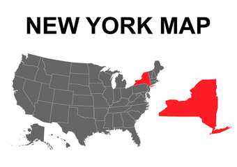 Fototapeta na wymiar New york map shape, united states of america. Flat concept icon symbol vector illustration