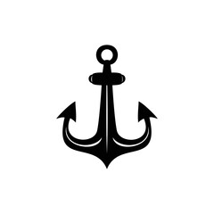 anchor silhouette vector illustration. nautical sign and symbol.