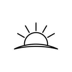 sunset icon flat style trendy stylist simple