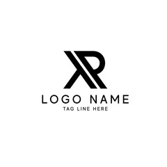 XR X R Letter Logo Design in Black Colors. Creative Modern Letters Vector Icon Logo Illustration.