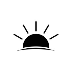 sunset icon flat style trendy stylist simple