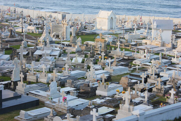 Cemetery in Old San Juan, Puerto Rico. Sunset time.