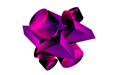 3d vector minimalist geometric abstract background. Triangle, cylinder, pyramid basic shape composition. Trendy techno business template for wallpaper, banner, background or landing