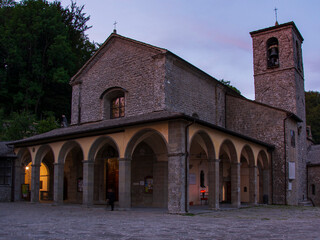Fototapeta na wymiar Sanctuary of La Verna (Santuario della Verna), Toscany, Italy, photographed in the evening