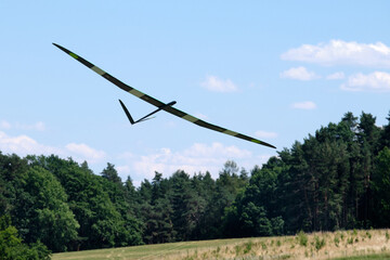 A high performance remote-controlled glider of the F5J competition class with an electric motor ...