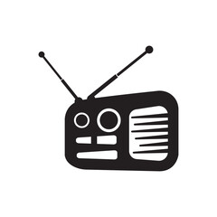 Radio logo template vector icon illustration