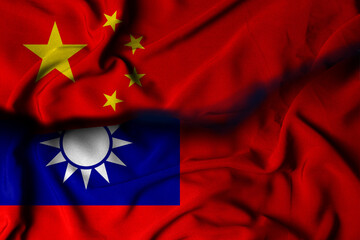 chinese flag illustration incorporating taiwan flag, Background for decoration.
