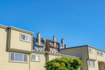 Townhouses on a sloped area in San Francisco, California