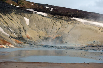 Sulphur springs at Krysuvik-Seltun on the Reykjanes Peninsula.
