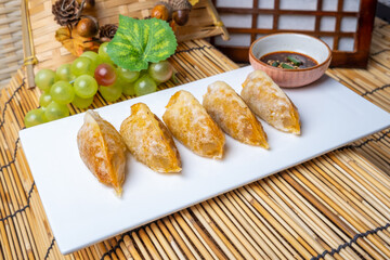 Korean food Fried Dumplings - gunmandu