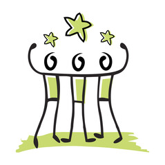 Stickman Stick Figure Reaching The Success Star