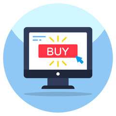 Colored design icon of buy online